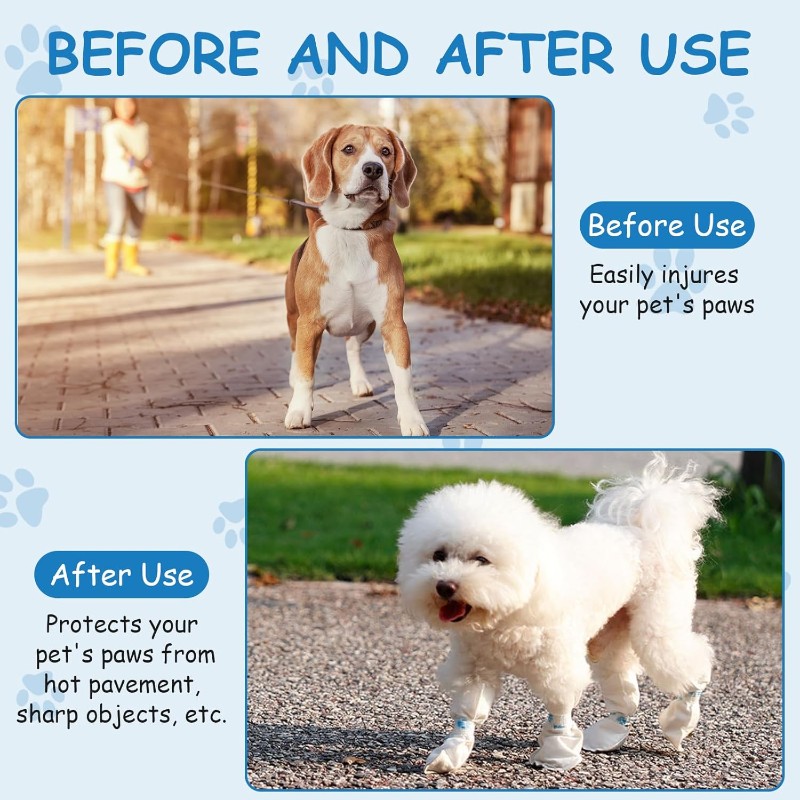 Dog Booties Paw Protector - 【คริสต์มาส】ที่ครอบรองเท้าสัตว์เลี้ยงแบบใช้แล้วทิ้ง - ผ้าไม่ถักทอ กันน้ำ กันลื่น รองเท้าบูทสุนัขแบบใช้แล้วทิ้งและอุปกรณ์ป้องกันอุ