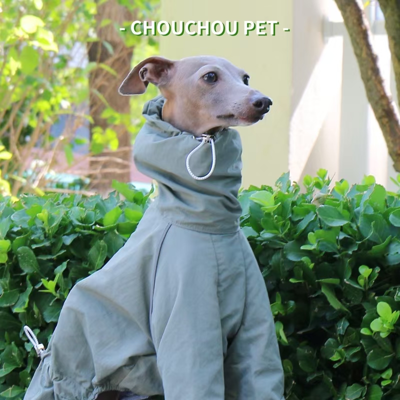 Dog Raincoat - เสื้อกันฝนสำหรับสุนัขพันธุ์อิตาเลียนเกรย์ฮาวด์ สำหรับฤดูใบไม้ร่วงและฤดูหนาว เสื้อแจ็คเก็ตสำหรับสัตว์เลี้ยงกลางแจ้ง สำหรับสุนัขพันธุ์วิปเพ็ต ป้องกันลมและกันฝน