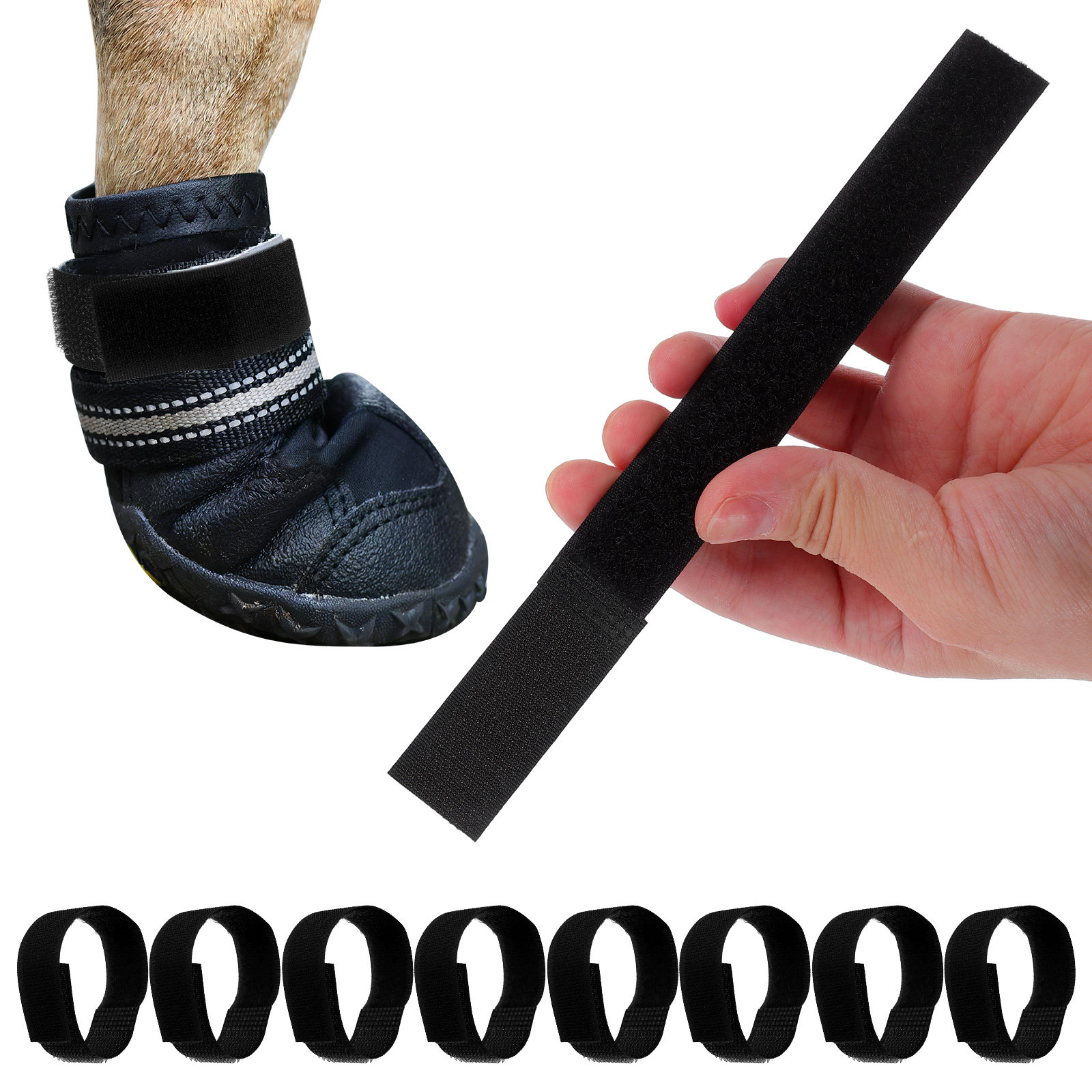 Dog Booties Paw Protector - สายรัดรองเท้าสุนัข 10 ชิ้น ป้องกันการลื่นไถล ปรับระดับได้ กันน้ำ