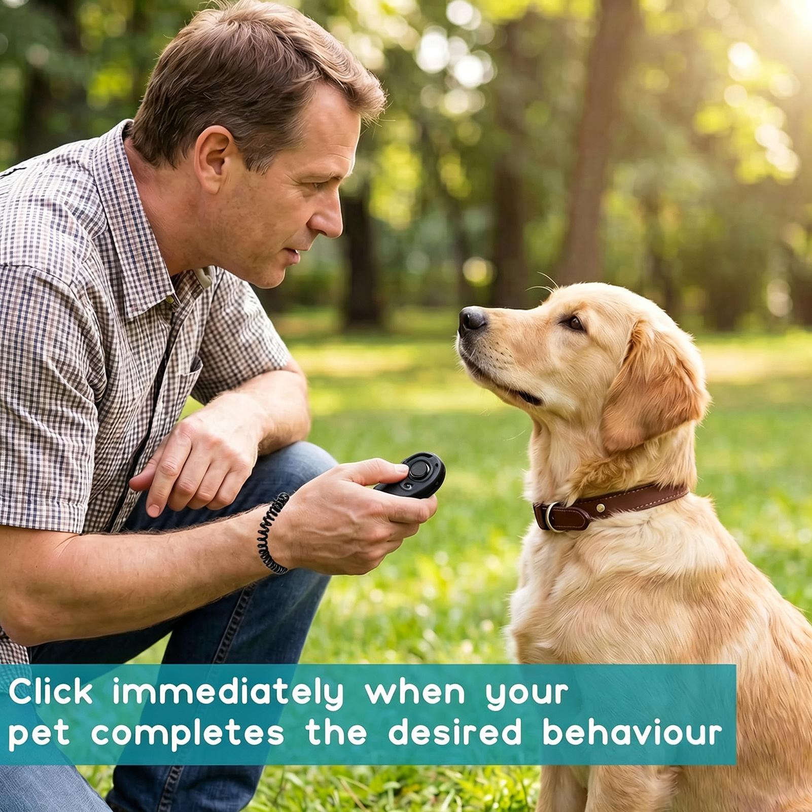 Training Clicker Dog - คลิกเกอร์สำหรับฝึกสุนัข เครื่องมือแก้ไขพฤติกรรมสัตว์เลี้ยง พร้อมสายรัดข้อมือ คลิกเกอร์ฝึกสุนัขพื้นฐานสำหรับการฝึกขับถ่าย การกัด และการเห่า