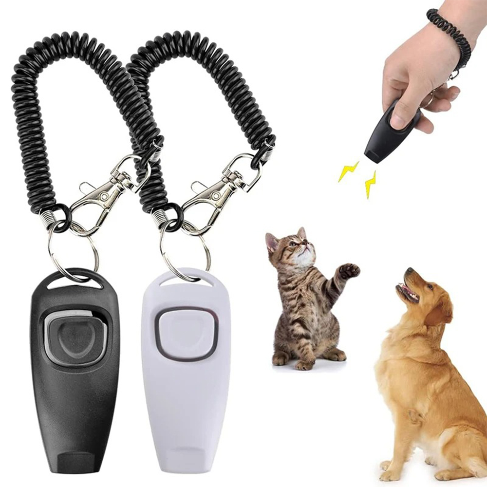 Training Clicker Dog - คลิกเกอร์ฝึกสุนัข 2 in 1 พร้อมนกหวีดฝึกสุนัข สำหรับฝึกสุนัข