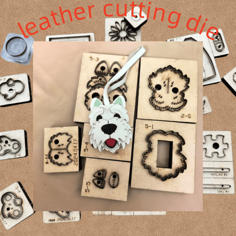 Dog Raincoat - แม่พิมพ์ตัดไม้รูปสุนัขเวสตี้น่ารัก สำหรับทำพวงกุญแจหนัง DIY พร้อมใบมีดเหล็กญี่ปุ่น