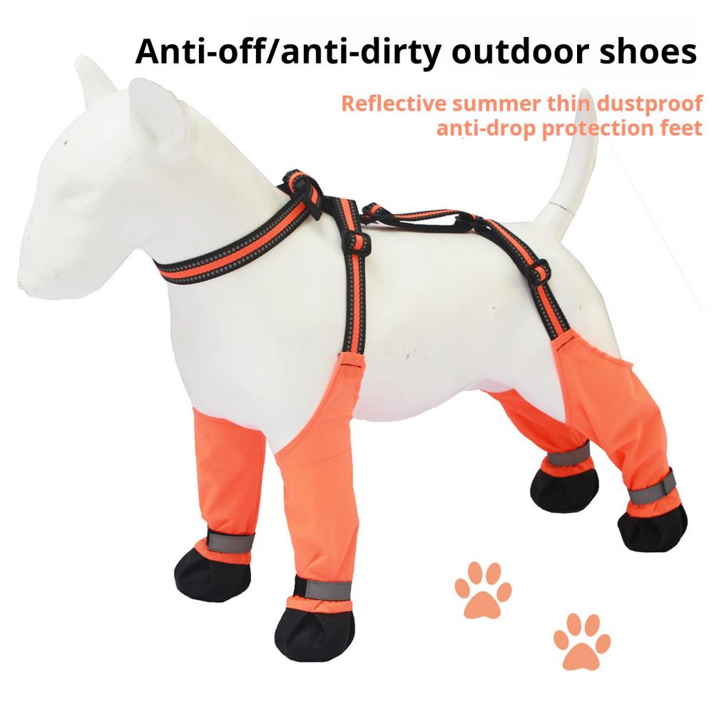 Dog Booties Paw Protector - รองเท้าบูทกันลื่นสำหรับสุนัข ป้องกันอุ้งเท้า กันน้ำ ปรับขนาดได้ เหมาะสำหรับใส่เดินป่าในวันที่ฝนตก