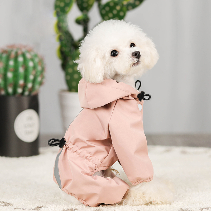 Dog Raincoat - อุปกรณ์สําหรับสัตว์เลี้ยงเสื้อกันฝนสี่ขาเสื้อผ้ากันน้ําสําหรับฤดูใบไม้ผลิและฤดูร้อนแพ็คเกจที่สมบูรณ์สําหรับ Bear Schnauzer และเสื้อกันฝนสุนัข