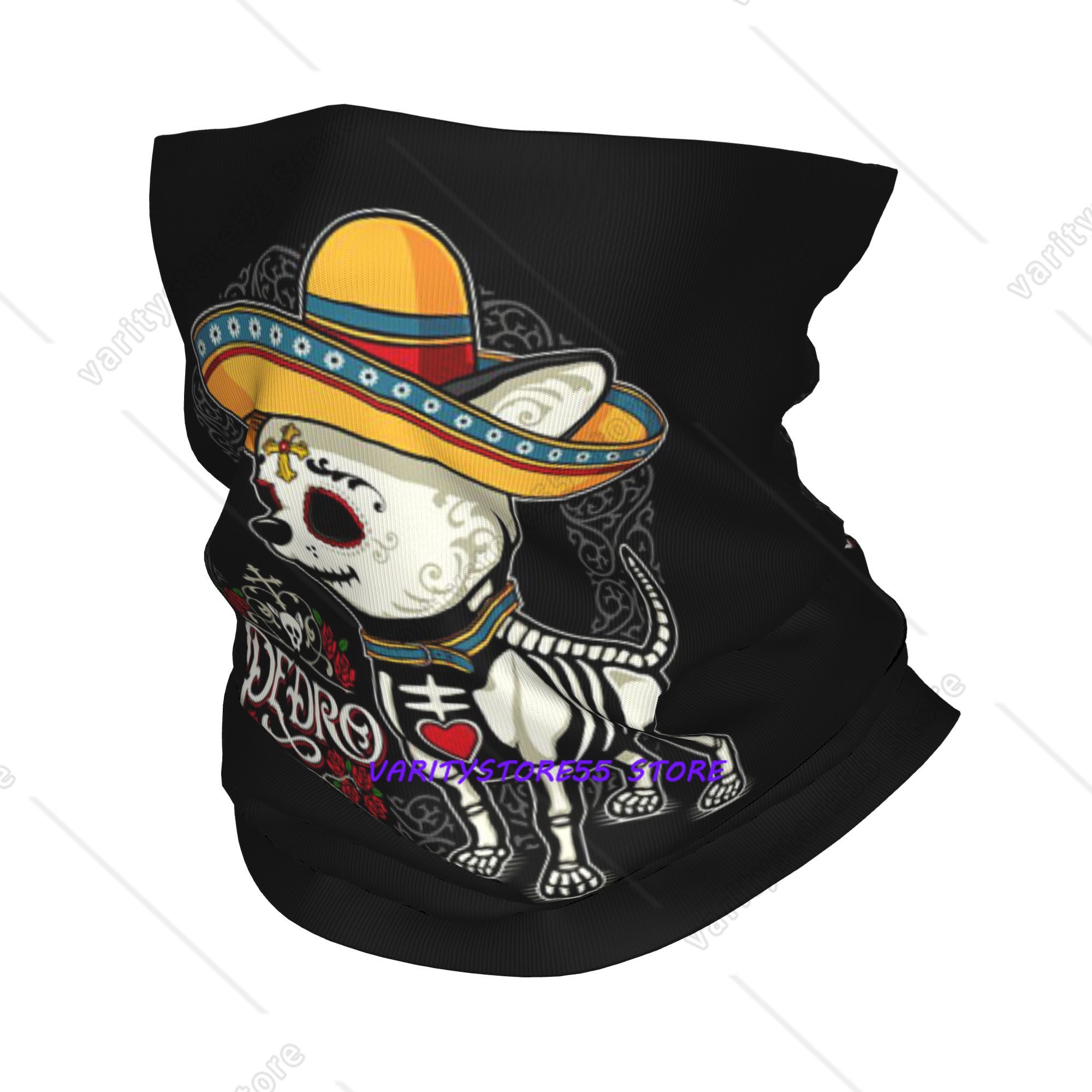 Dog Bandana Scarf - ผ้าพันคอพิมพ์ลาย Day of the Dead Dog