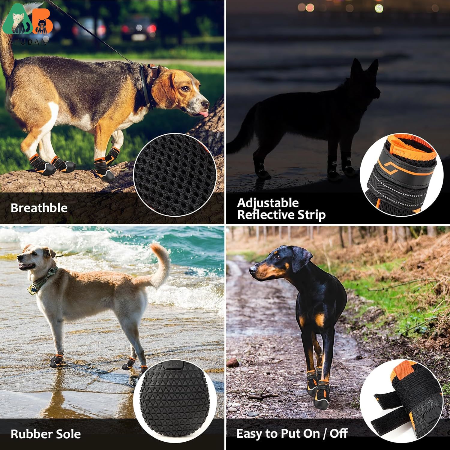 ATUBAN รองเท้าสุนัขสําหรับสุนั - Dog Booties Paw Protector บทวิจารณ์และราคา