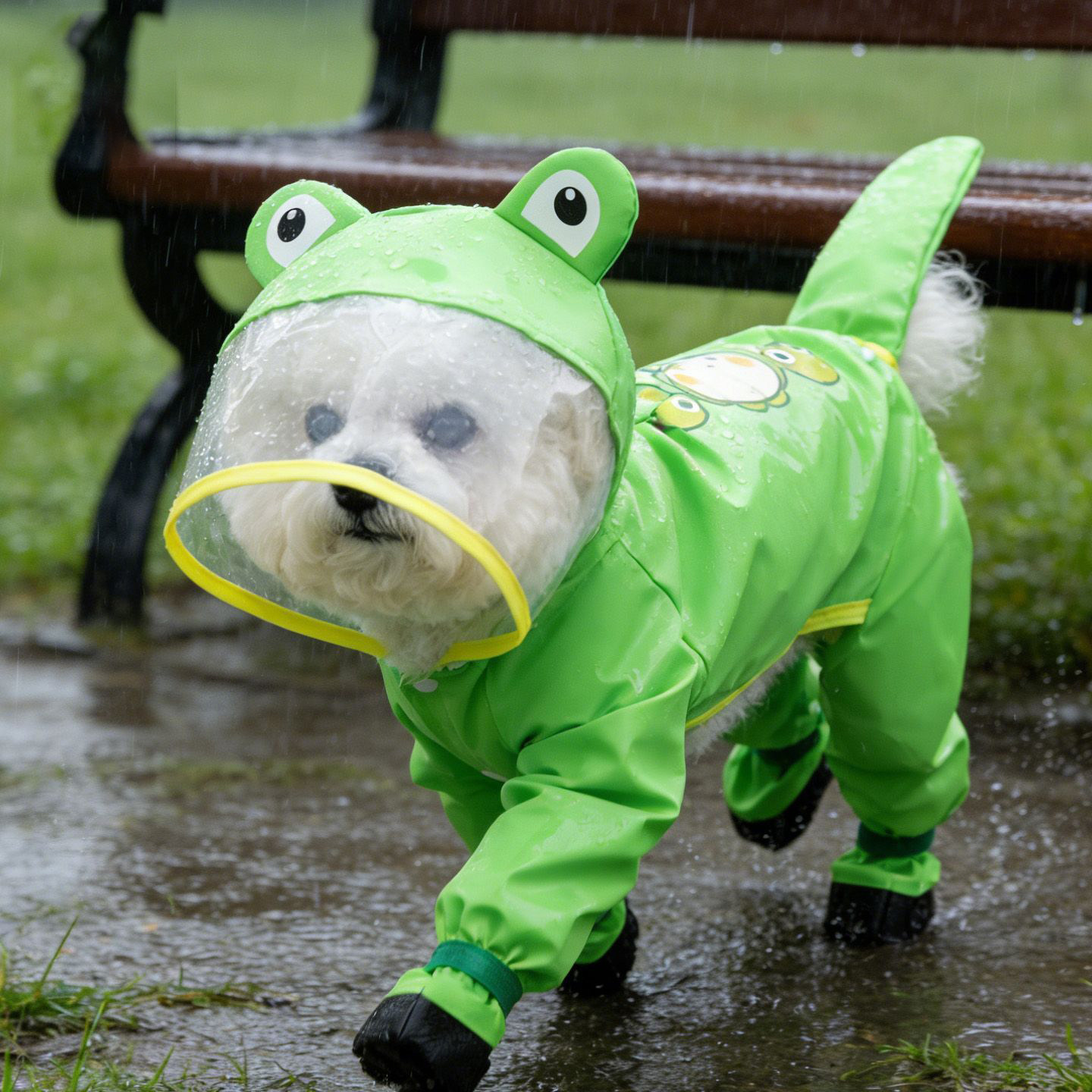 เสื้อกันฝนสุนัขแบบเต็มตัว 4 ขา - Dog Raincoat บทวิจารณ์และราคา