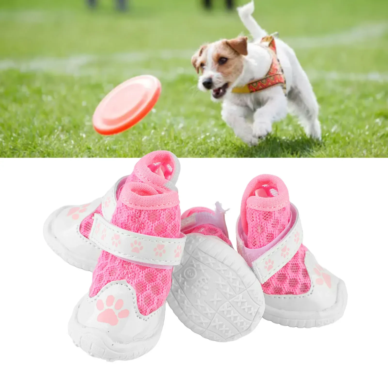 รองเท้าสุนัข4ชิ้นระบายอากาศได้ - Dog Booties Paw Protector บทวิจารณ์และราคา
