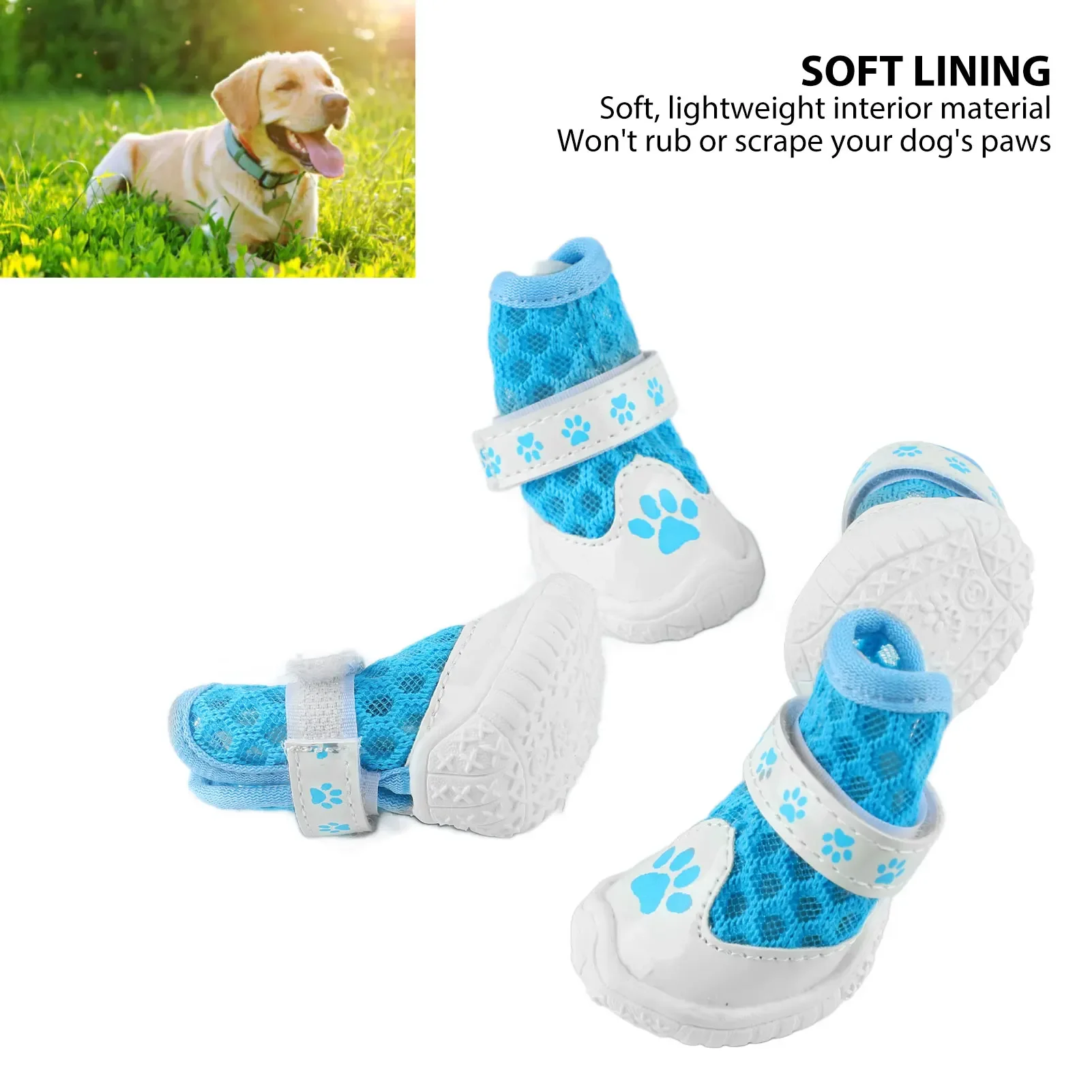 รองเท้าสุนัข4ชิ้นระบายอากาศได้ - Dog Booties Paw Protector บทวิจารณ์และราคา