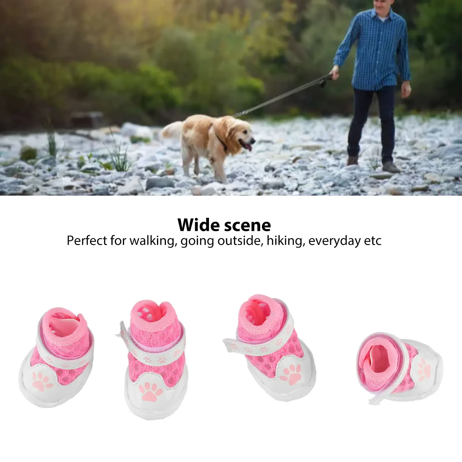 รองเท้าสุนัข4ชิ้นระบายอากาศได้ - Dog Booties Paw Protector บทวิจารณ์และราคา