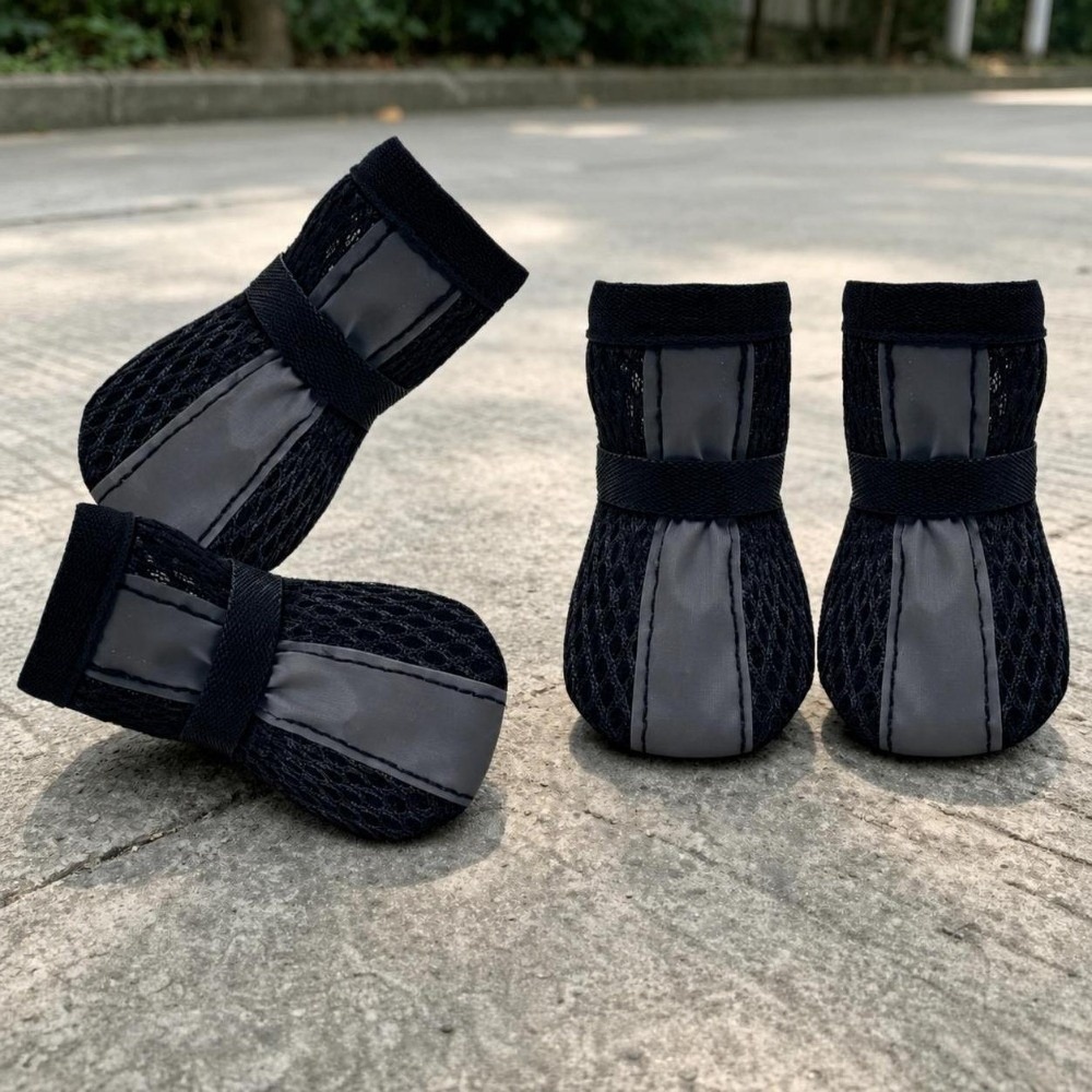 4 ชิ้น/ชุด รองเท้าสุนัขกันลื่น - Dog Booties Paw Protector บทวิจารณ์และราคา