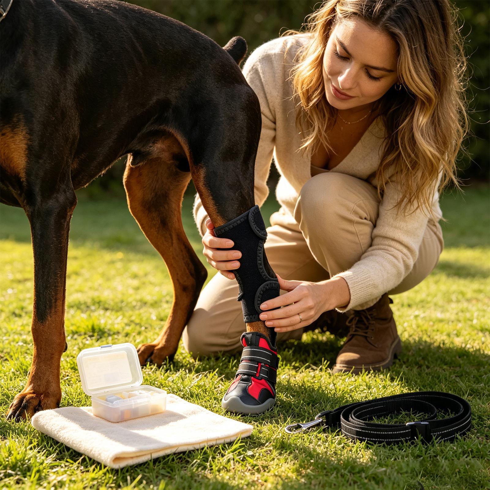 รองเท้าสุนัขกันน้ำ ระบายอากาศไ - Dog Booties Paw Protector บทวิจารณ์และราคา