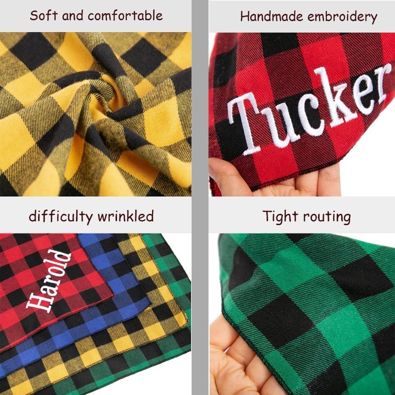 ผ้าพันคอปักชื่อสุนัข ผ้าพันคอส - Dog Bandana Scarf บทวิจารณ์และราคา