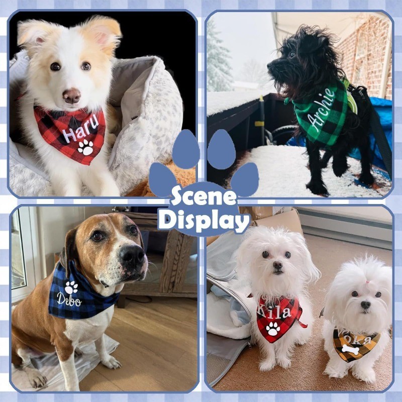 ผ้าพันคอปักชื่อสุนัข ผ้าพันคอส - Dog Bandana Scarf บทวิจารณ์และราคา