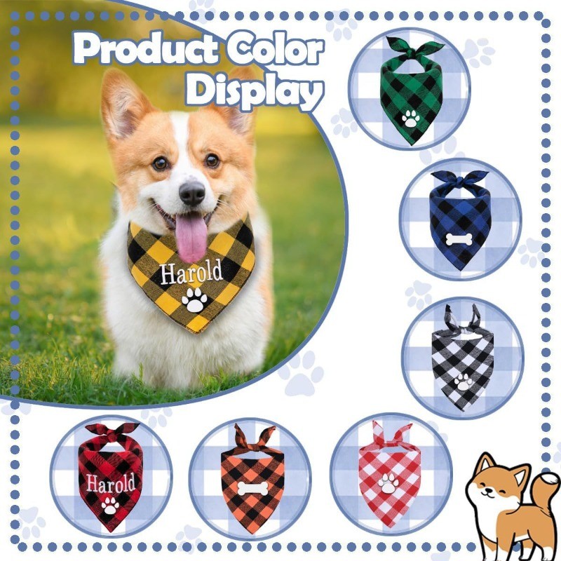ผ้าพันคอปักชื่อสุนัข ผ้าพันคอส - Dog Bandana Scarf บทวิจารณ์และราคา